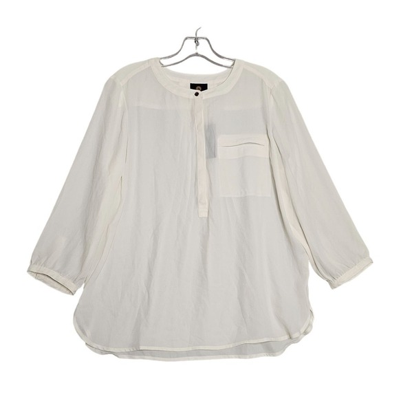 JM Collection Long Sleeve Top Eggshell PL - Picture 1 of 6
